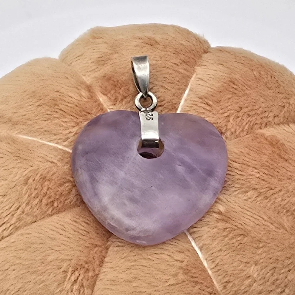Vintage BOMA Amethyst Heart Pendant 925 Sterling‎ Silver Signed FREE $HIPPING!!